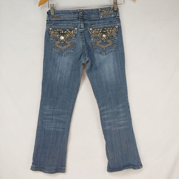 LA Idol Bootcut Jeans Women's Size 1 Rhinestone Embellishments Embroidery Rodeo - Picture 2 of 9